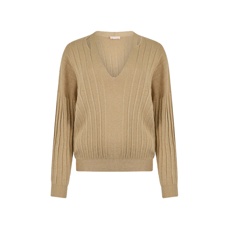 Maglia Donna lavorazione plissé Beige