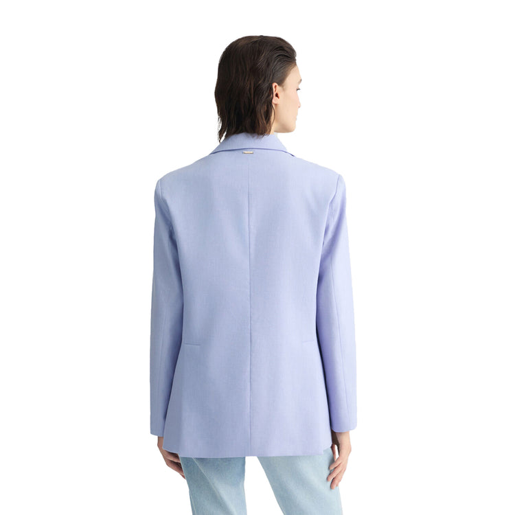 Blazer Donna in lino e cotone Lilla modella retro