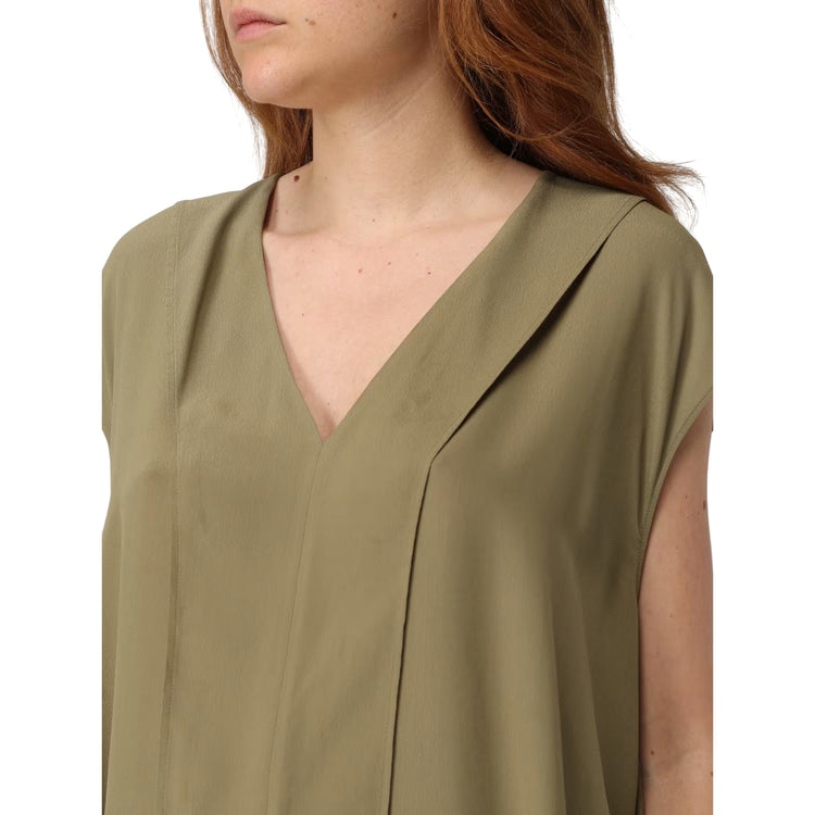 Top Donna con spalle scese verde