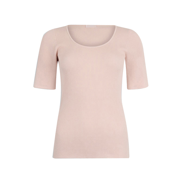 Top Donna con inserti in tulle Rosa chiaro