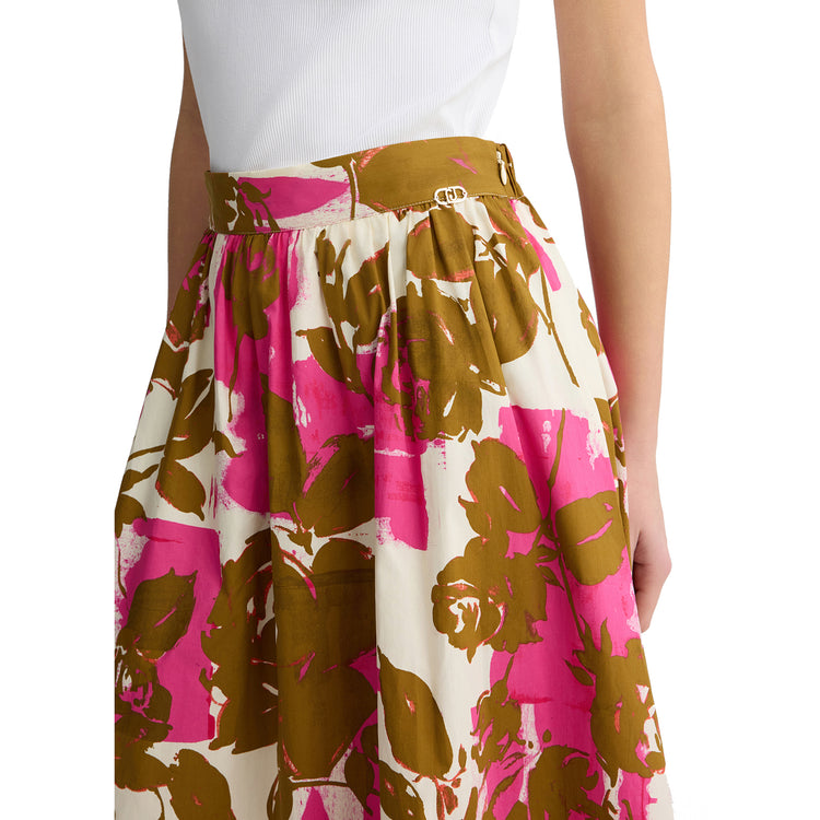 Gonna Longuette donna con stampa floreale dettaglio