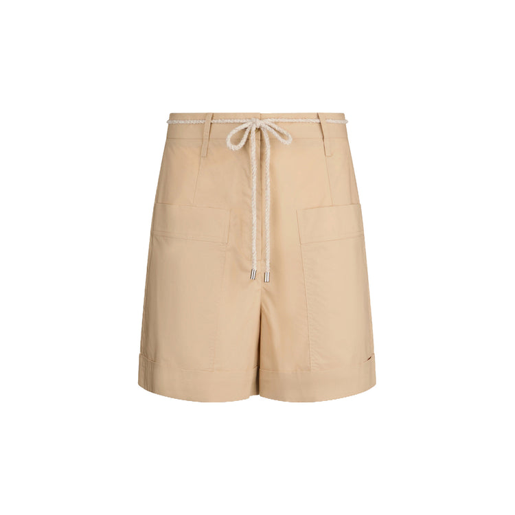 Shorts Donna in popeline Beige