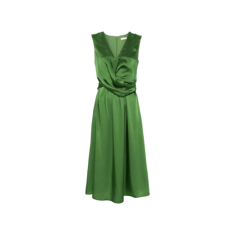 Abito Midi Donna in raso verde