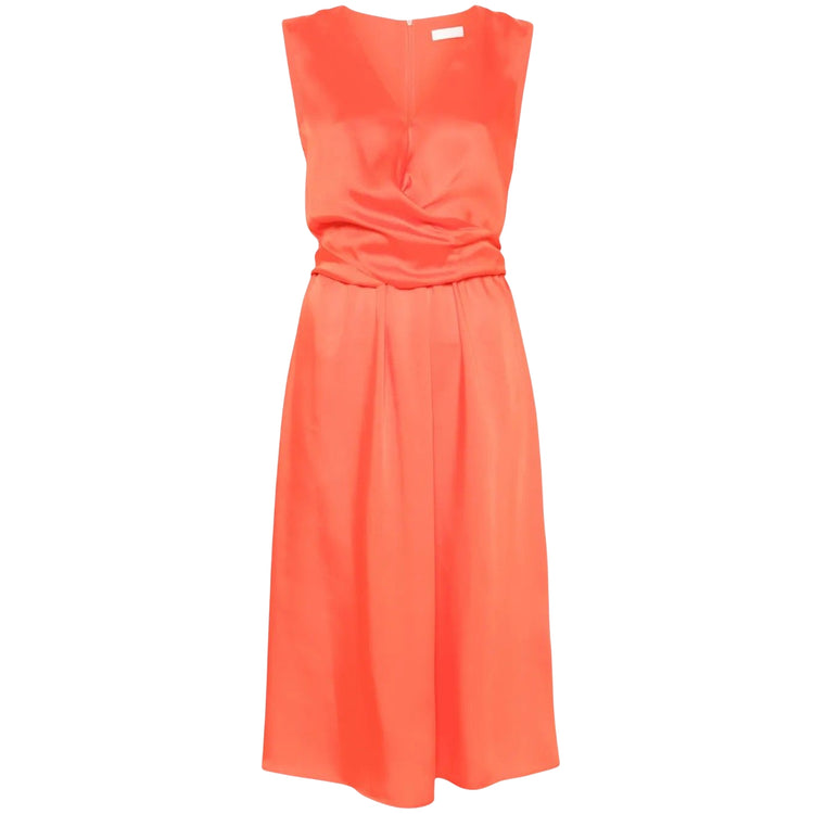 Abito Midi Donna in raso rosso