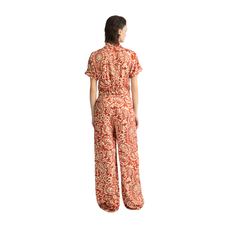 Tuta Donna intera in twill stampato modella retro