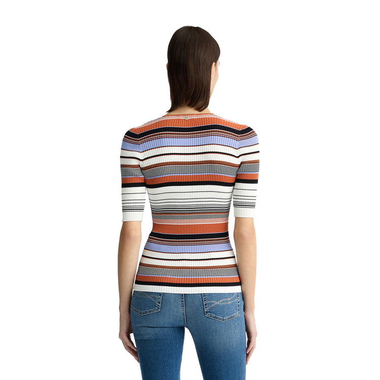 Maglia Donna con motivo a righe modella retro