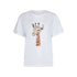 T-shirt Donna in cotone Bianco con stampa giraffa