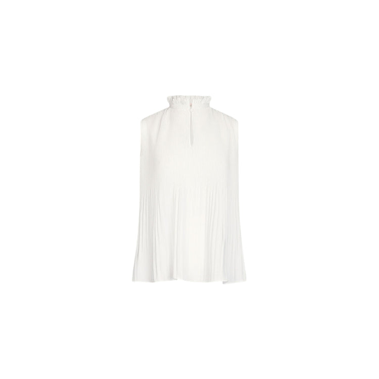 Top Donna in georgette bianco plissé