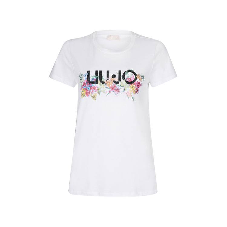 T-shirt Donna con logo e stampa floreale