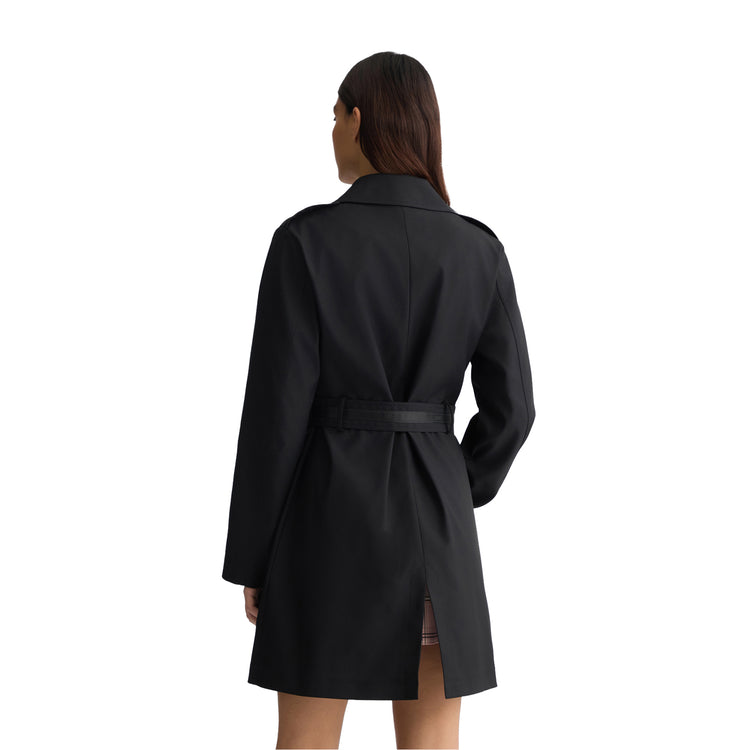 Trench Donna con cintura Nero modella retro