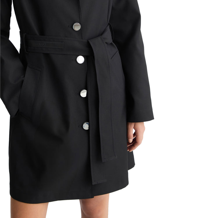 Trench Donna con cintura Nero dettaglio