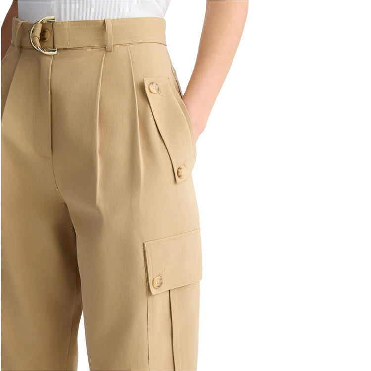 Pantaloni Donna cropped cargo Beige dettaglio