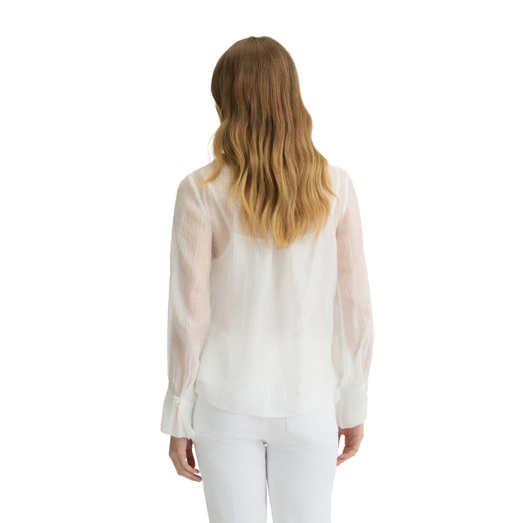 Blusa Donna con sottoveste Bianco modella retro