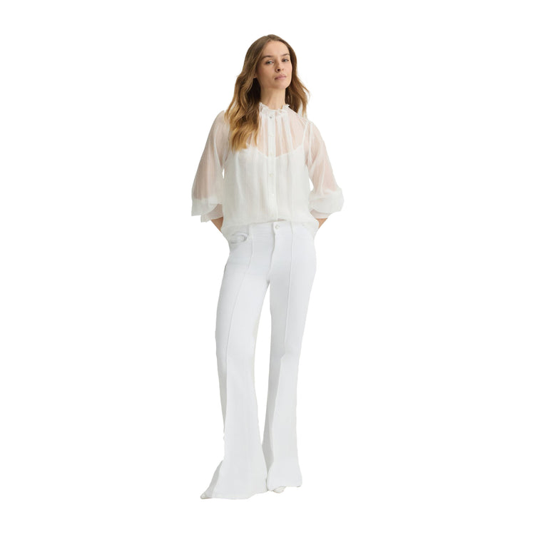 Blusa Donna con sottoveste Bianco modella intera frontale