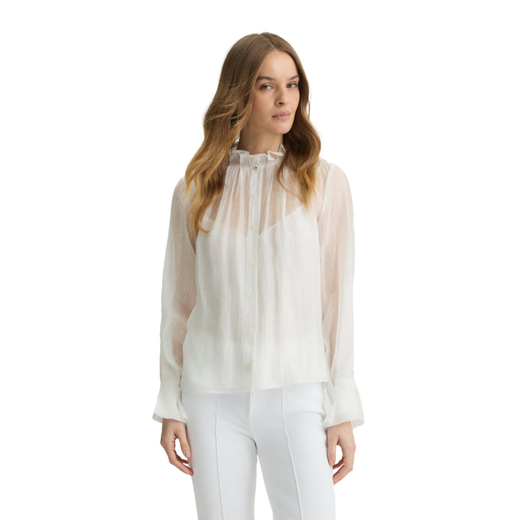 Blusa Donna con sottoveste Bianco modella frontale