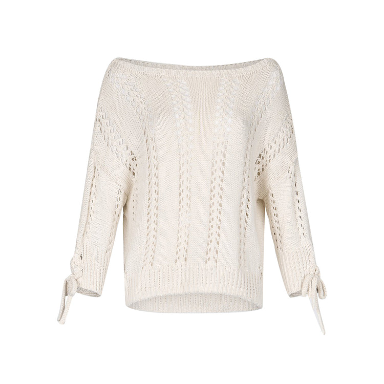 Maglia donna effetto see-through Bianco