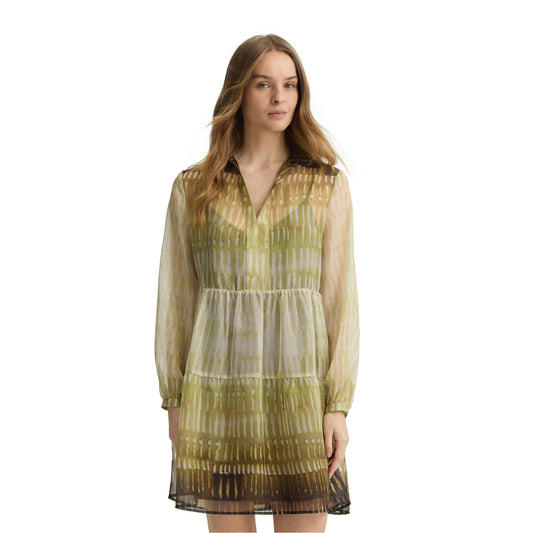 Abito corto Donna in chiffon stampato modella frontale