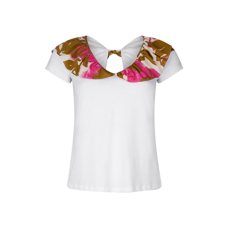 T-shirt Donna con rouches stampata floreale
