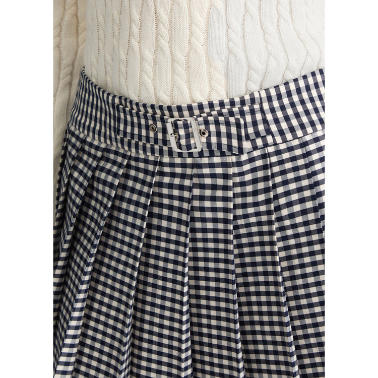 Minigonna plissé motivo check all over dettaglio