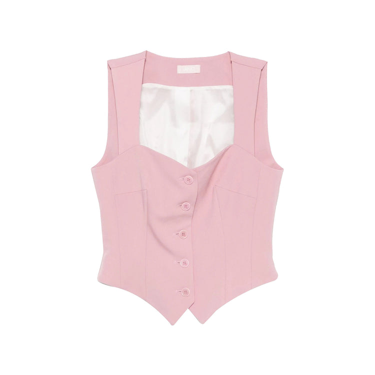 Top da Donna Rosa con bottoni frontali