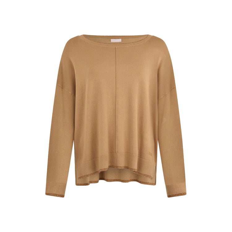 Maglia Donna Beige con interventi in lurex