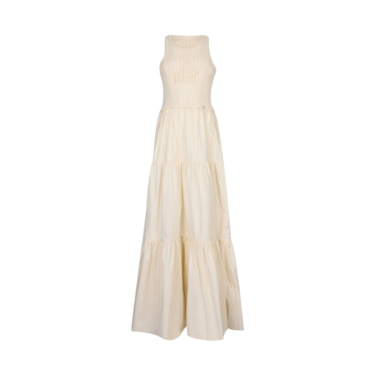 Abito lungo Donna in cotone beige