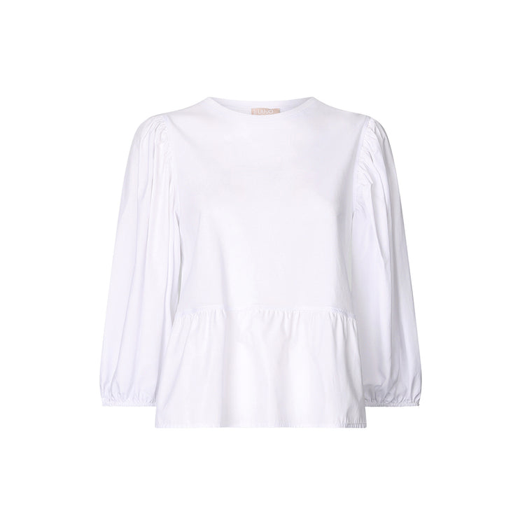 Blusa Donna in popeline Bianco