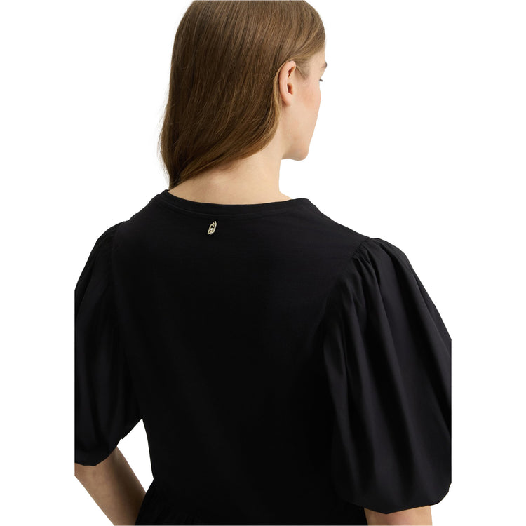 Blusa Donna in popeline Nero dettaglio retro