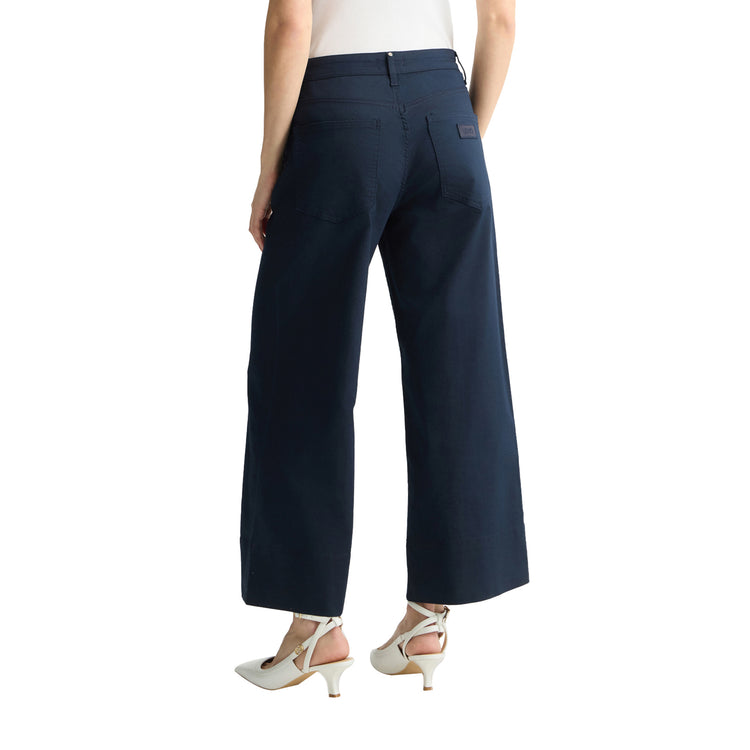 Pantaloni Flare Donna a vita alta Blu modella retro