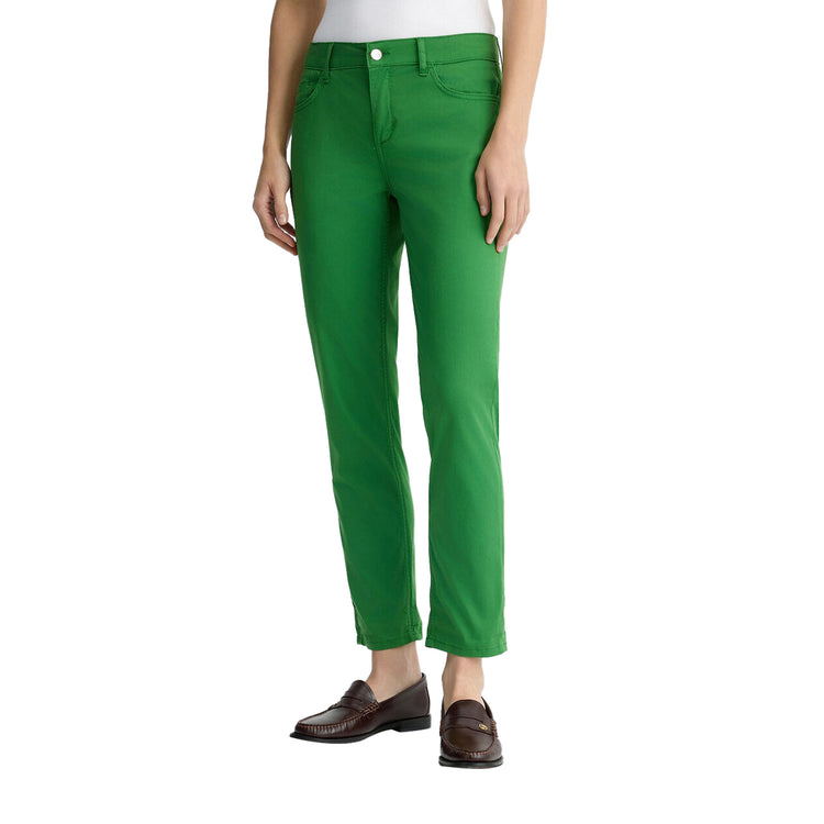Pantaloni donna skinny cropped Verde modella frontale