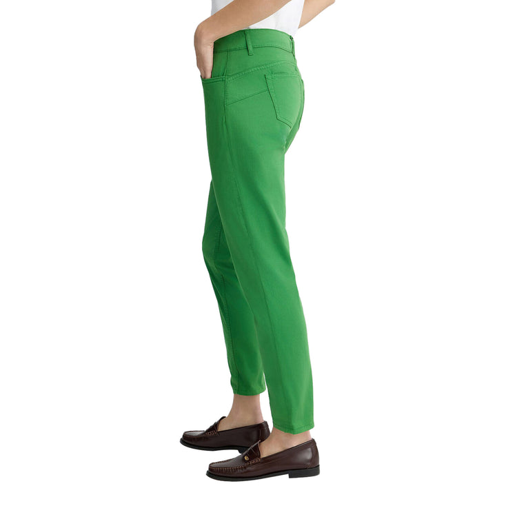 Pantaloni donna skinny cropped Verde modella laterale