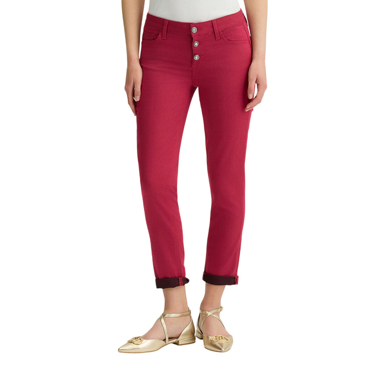 Pantaloni Donna skinny bottom up Fucsia modella frontale