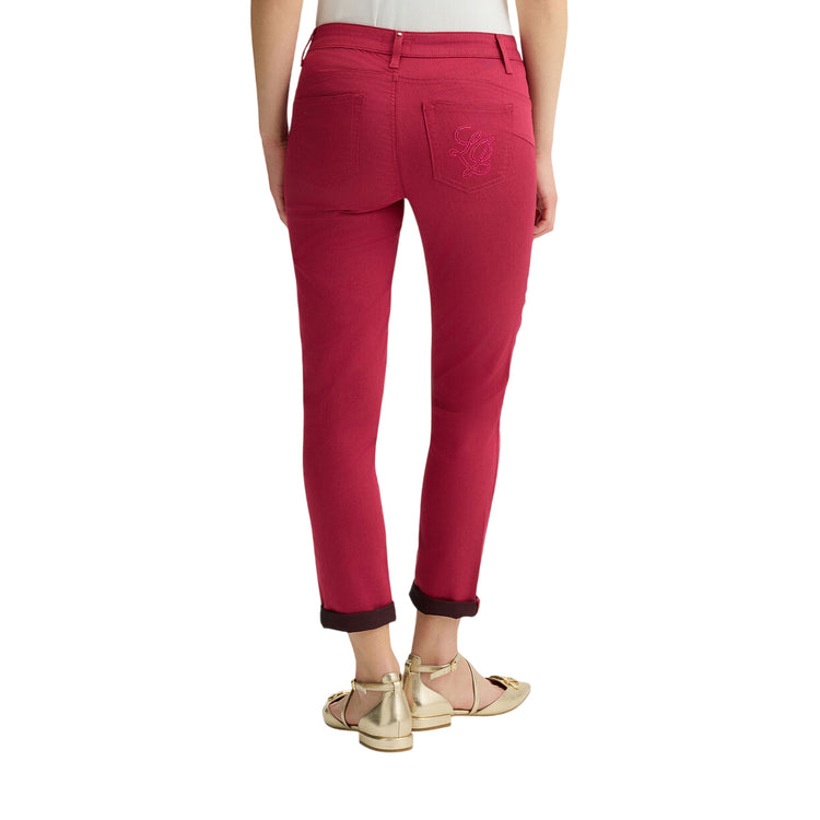Pantaloni Donna skinny bottom up Fucsia modella retro