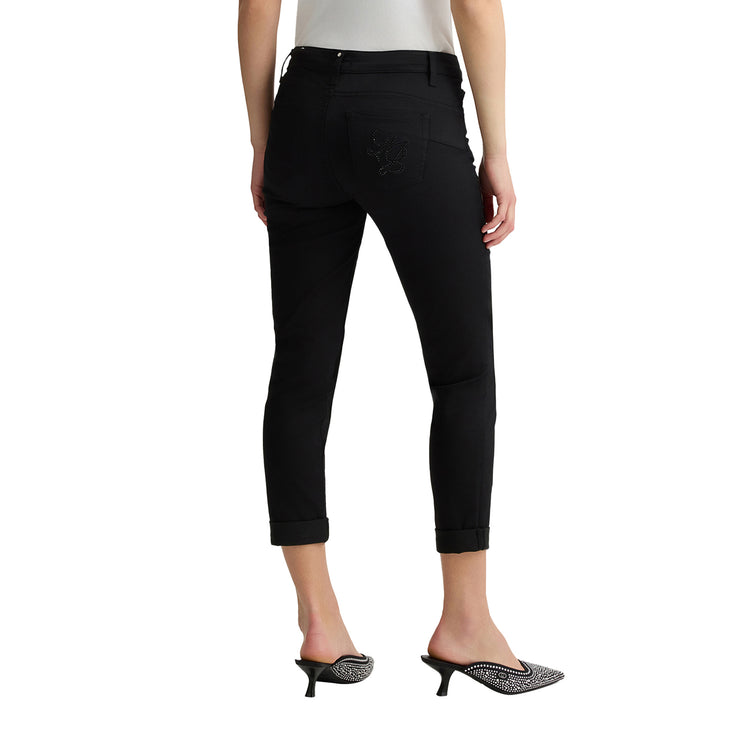 Pantaloni Donna skinny bottom up Nero modella retro