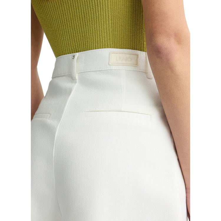 Shorts Donna in misto cotone Bianco dettaglio retro