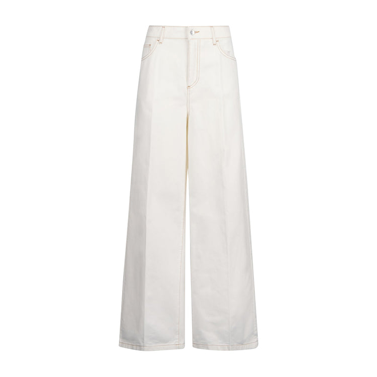 Jeans Flare Donna con dettagli crochet Bianco