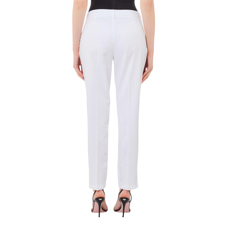 Pantaloni Donna Chino classic Bianco modella retro