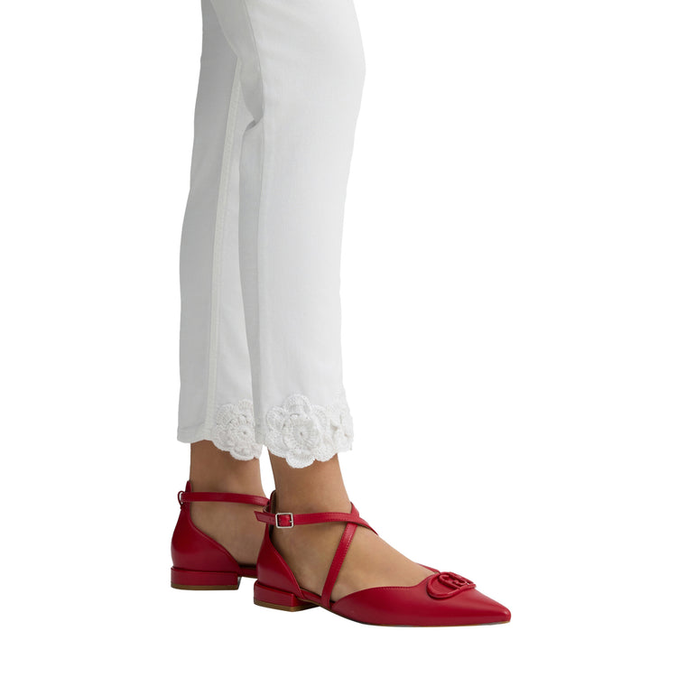 Pantaloni Donna Skinny con ricami Bianco dettaglio