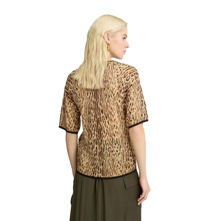 T-shirt animalier Donna in maglia modella retro