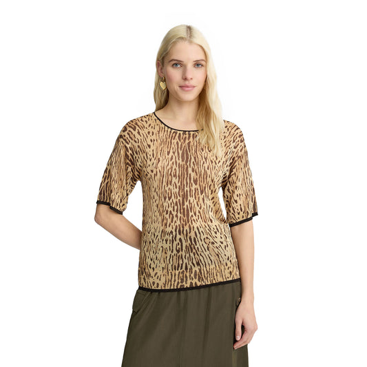 T-shirt animalier Donna in maglia modella frontale