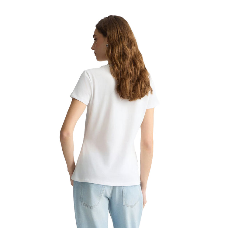 T-shirt Donna in cotone con stampa cocktail modella retro