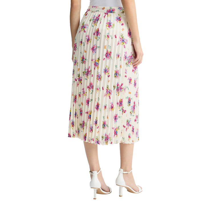 Gonna lunga da Donna plissé floreale modella retro