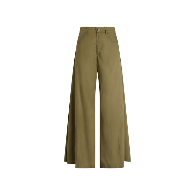 Pantaloni Donna gamba flare Verde oliva