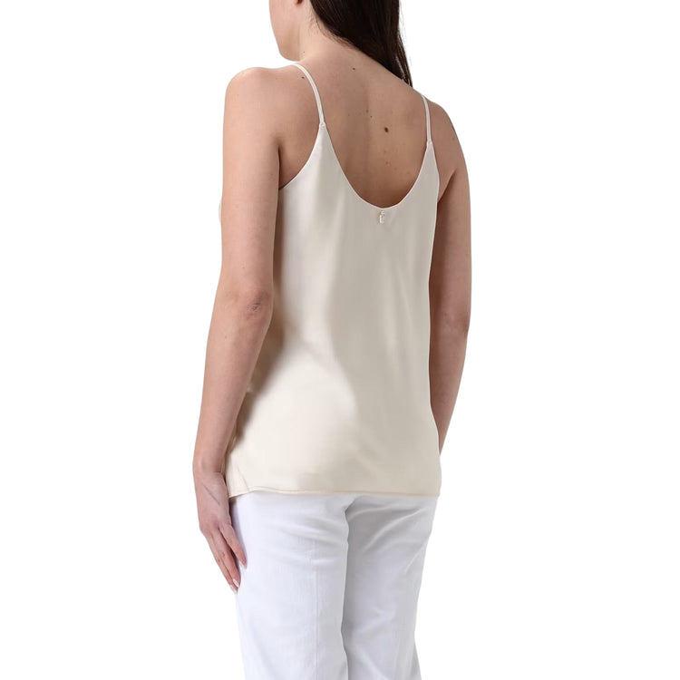 Top Donna in raso bianco