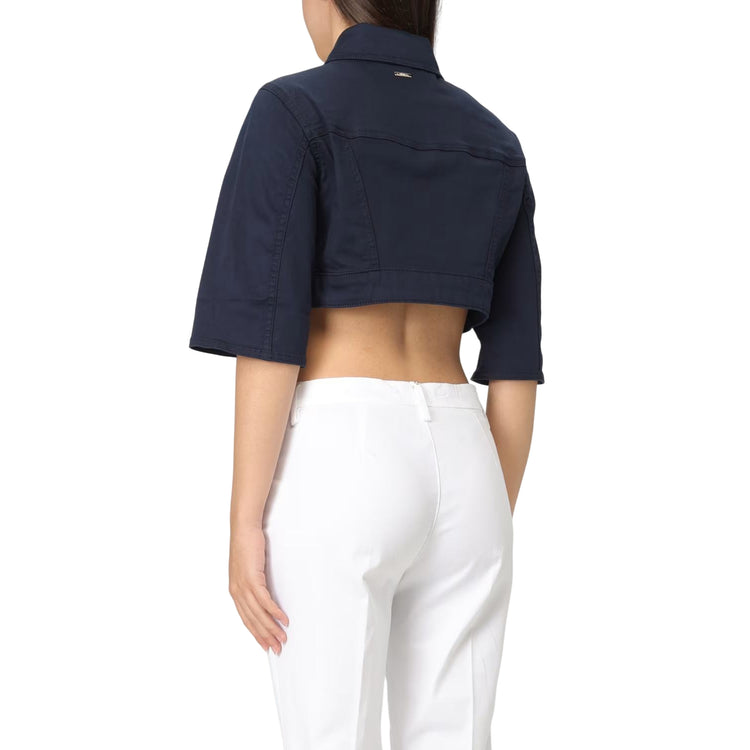 Giacca di jeans Donna con tasche a toppa con patta