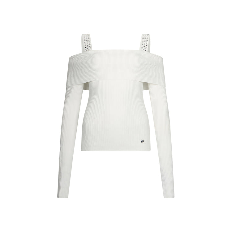 Maglia Donna modello off-shoulders Bianco