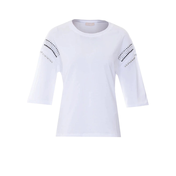 T-shirt Donna con applicazioni sulle maniche