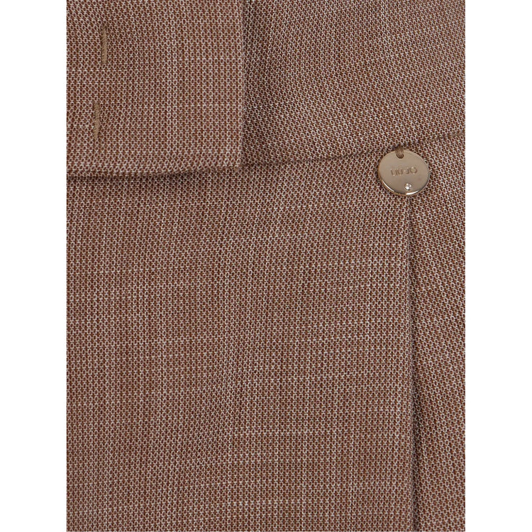 Pantaloni lunghi marroni con pieghe frontali