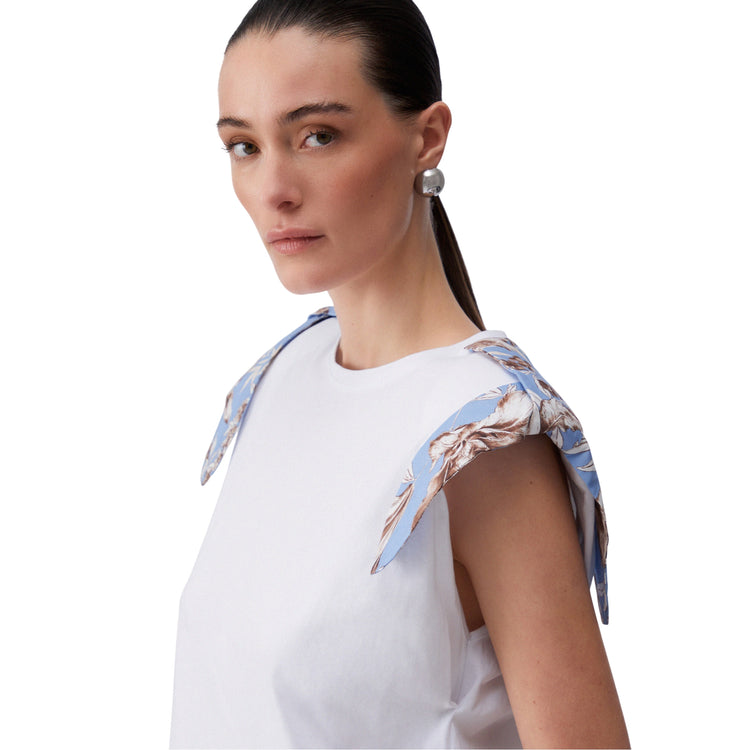 T-shirt donna con spalline imbottite - dettaglio