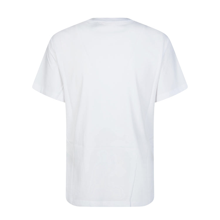 T-shirt bianca con stampa milkshake con cristalli